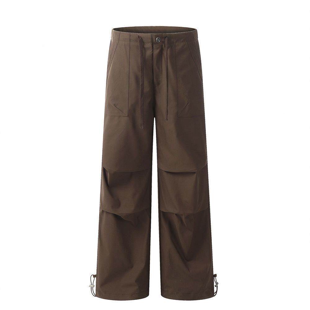 Loose Pleated Paratrooper Casual Pants