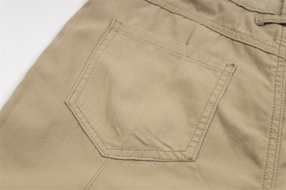 Men's Casual Zipper Pocket Straight Cargo Pants