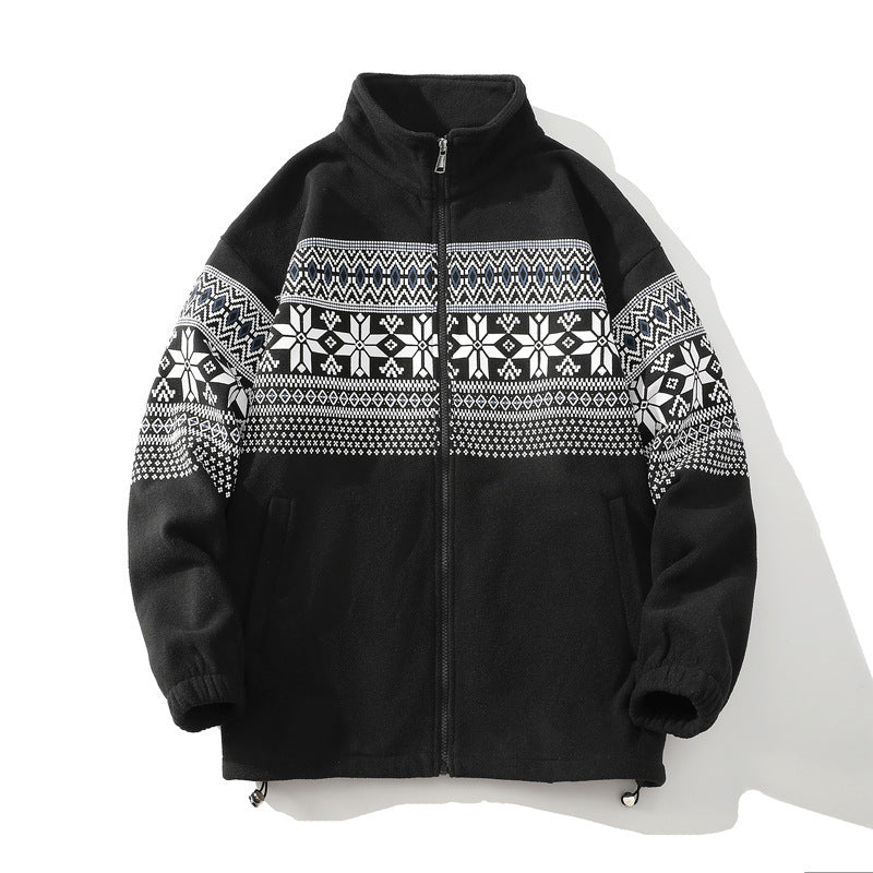 Men's Fashion Casual Zipper Cardigan Sweater