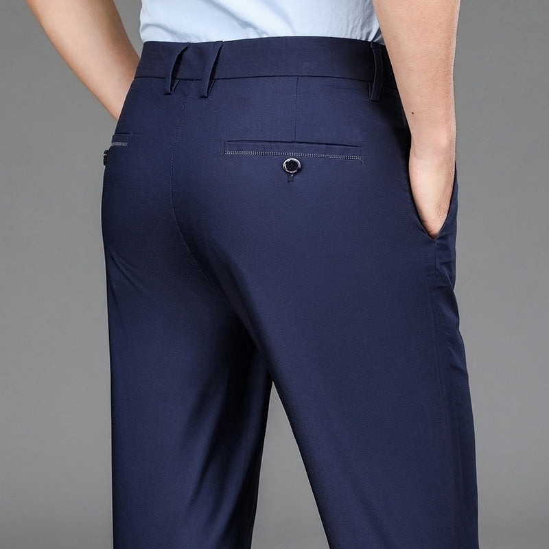 Mid-High Waist Non-ironing Thin Casual Pants