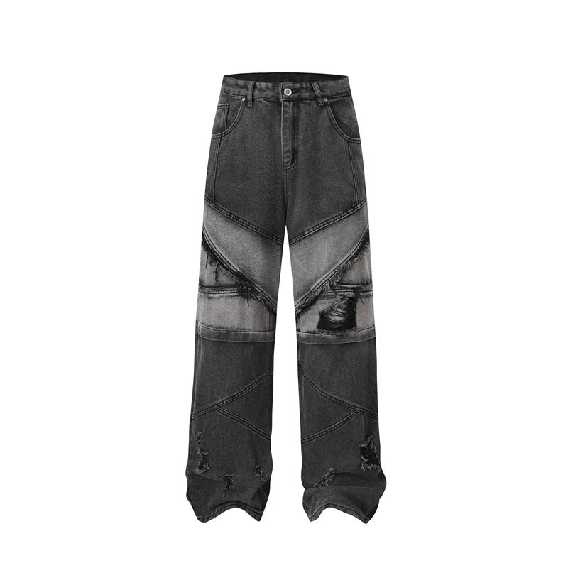 Street Fashion High Street Personality Denim Trousers