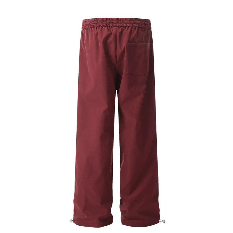 Retro Contrast Color AdjustableTrousers