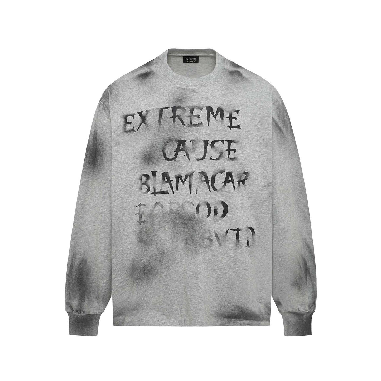 Retro Washed Distressed Crew Neck Sweater