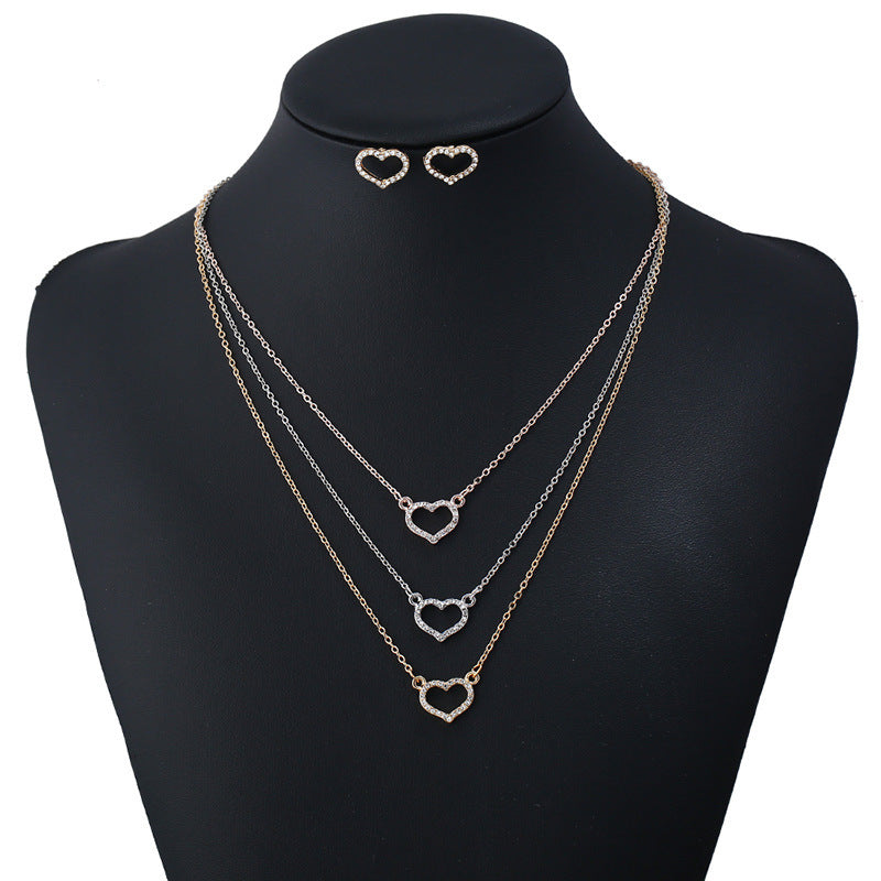 Necklace Set love Diamond Pendant Necklace