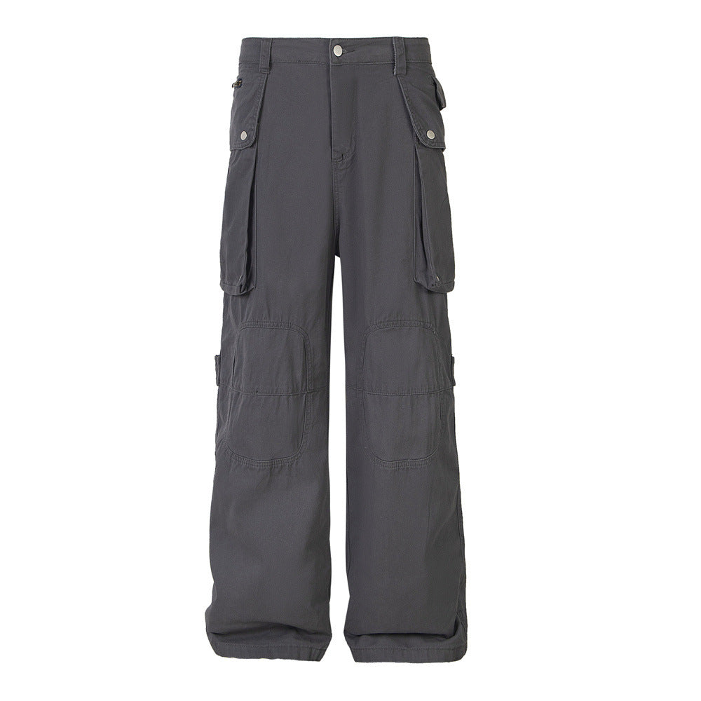 Punk Distressed Overalls Casual Trousers