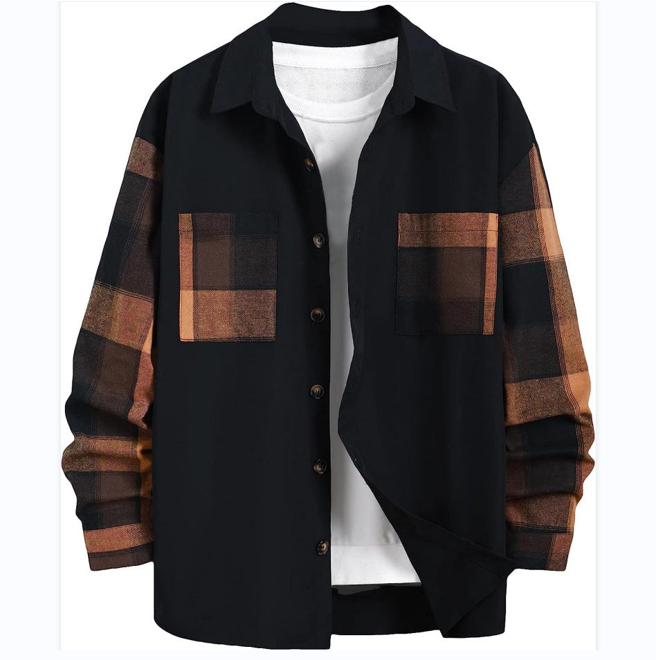 Autumn New Plaid Long Sleeve Men's Casual Shirt