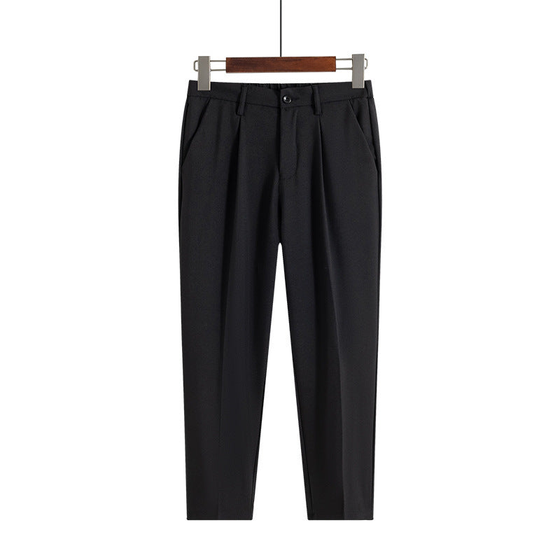 Korean Style Trendy Loose Drooping Straight Cropped Trousers