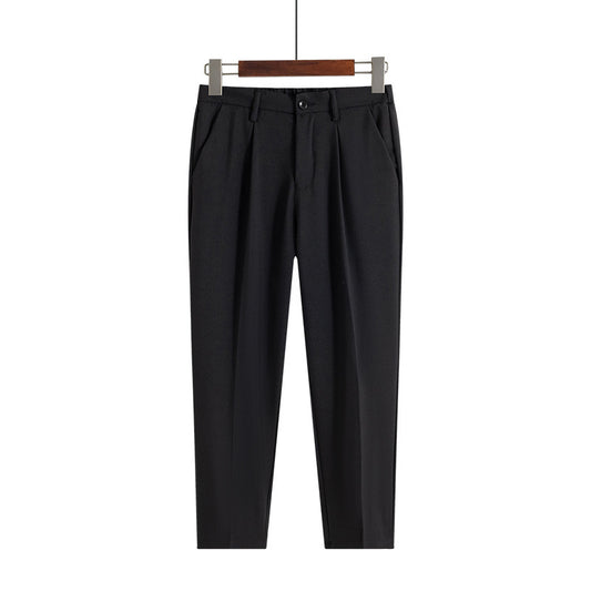 Korean Style Trendy Loose Drooping Straight Cropped Trousers