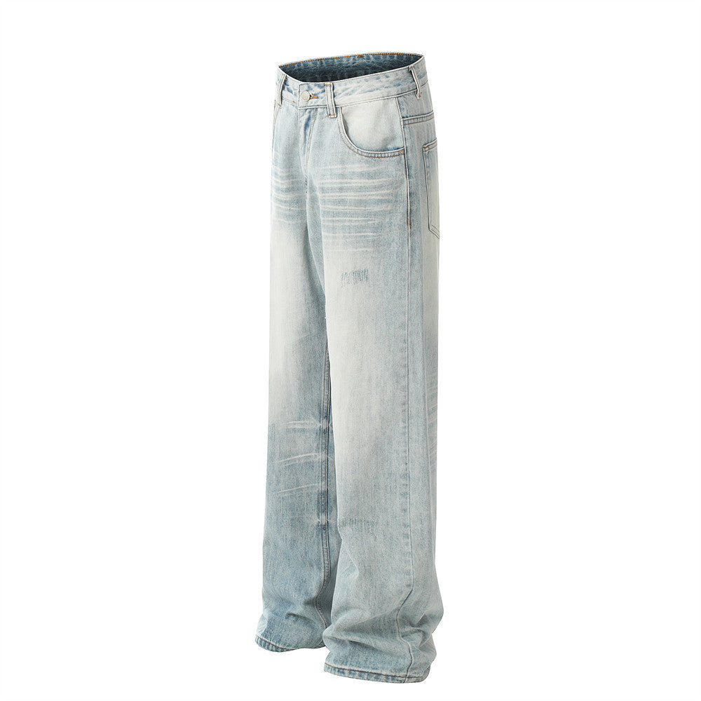 Vintage Washed Horizontal Jeans For Men