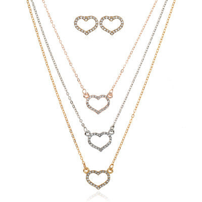 Necklace Set love Diamond Pendant Necklace