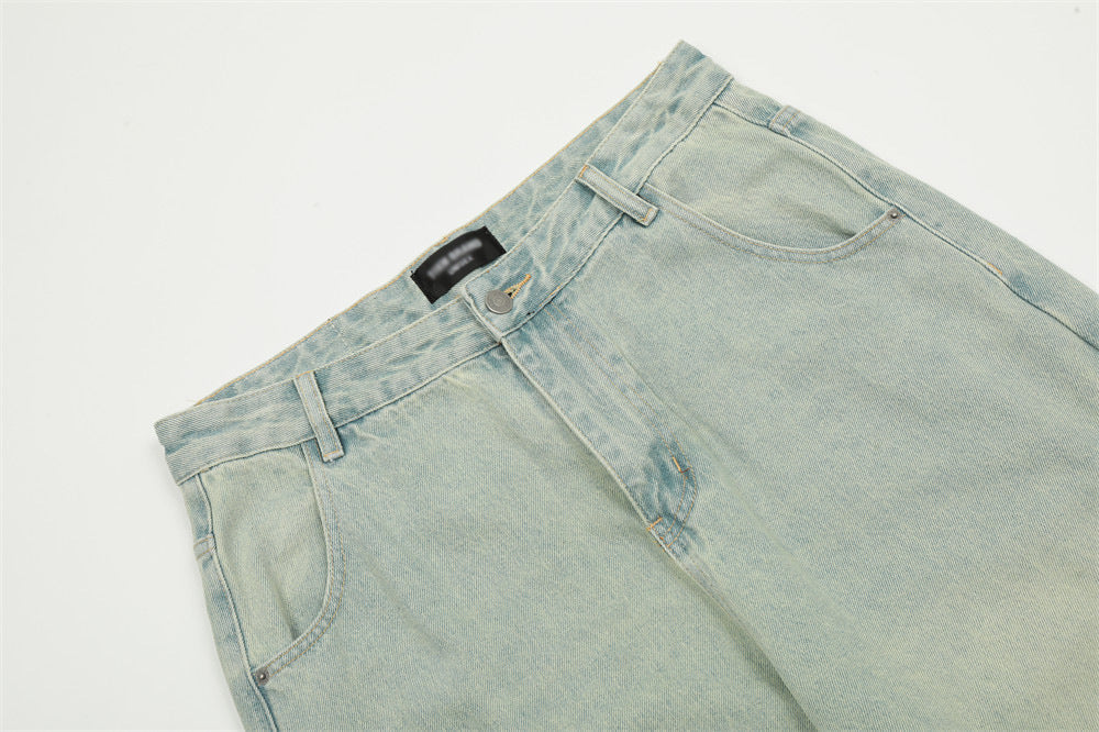 Light Color Denim Loose Trousers For Men