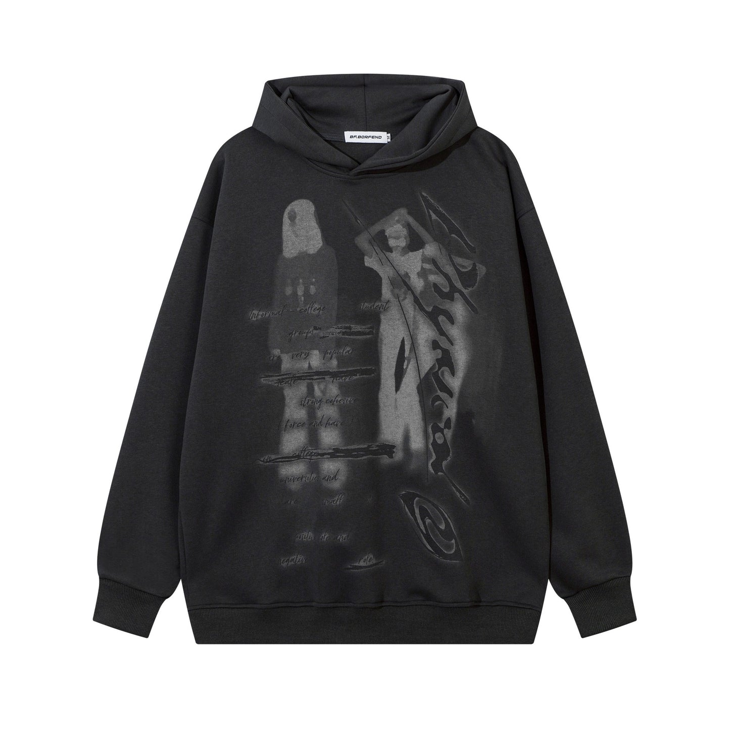 Printed Loose Hooded Sweater For Men