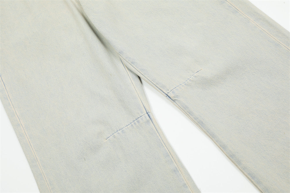 Light Color Denim Trousers American Retro Men