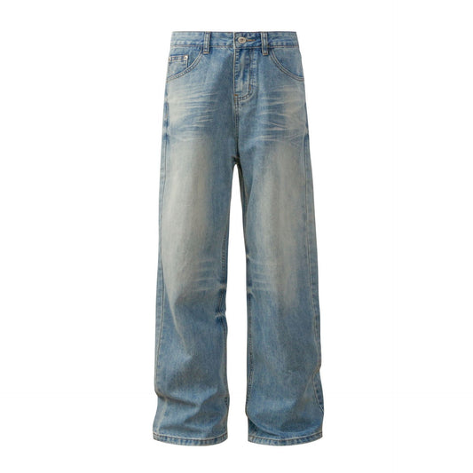 Fashion Washing Gradient Wide-leg Jeans Men