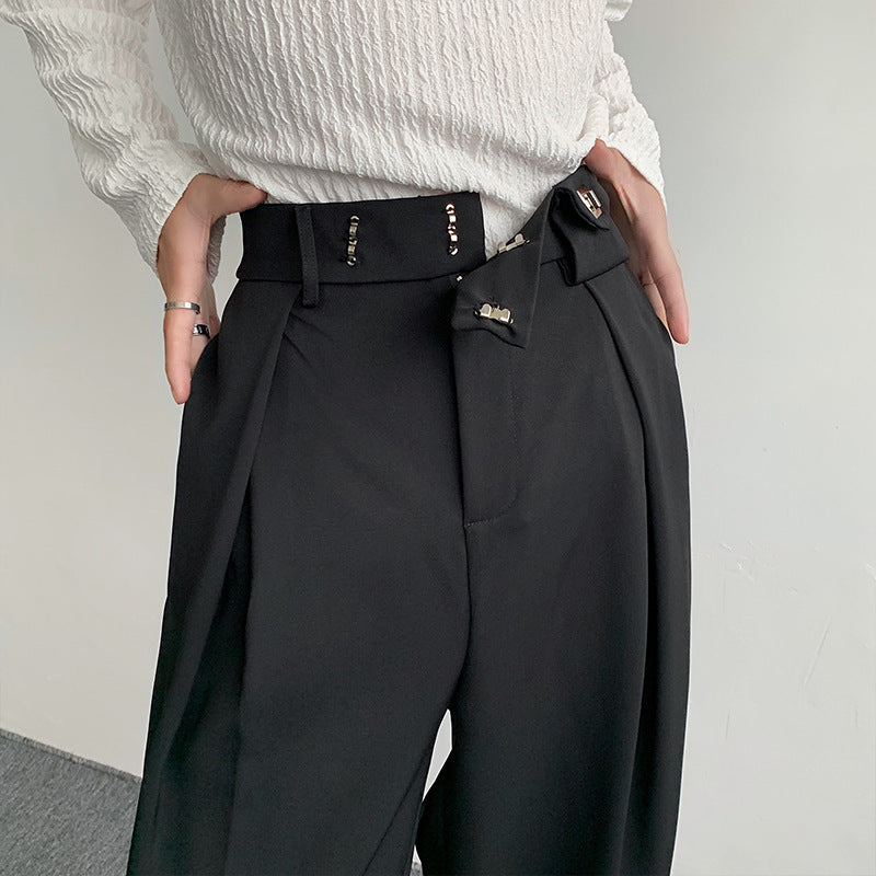 Loose Solid Color Simple Wide-leg Casual Pants