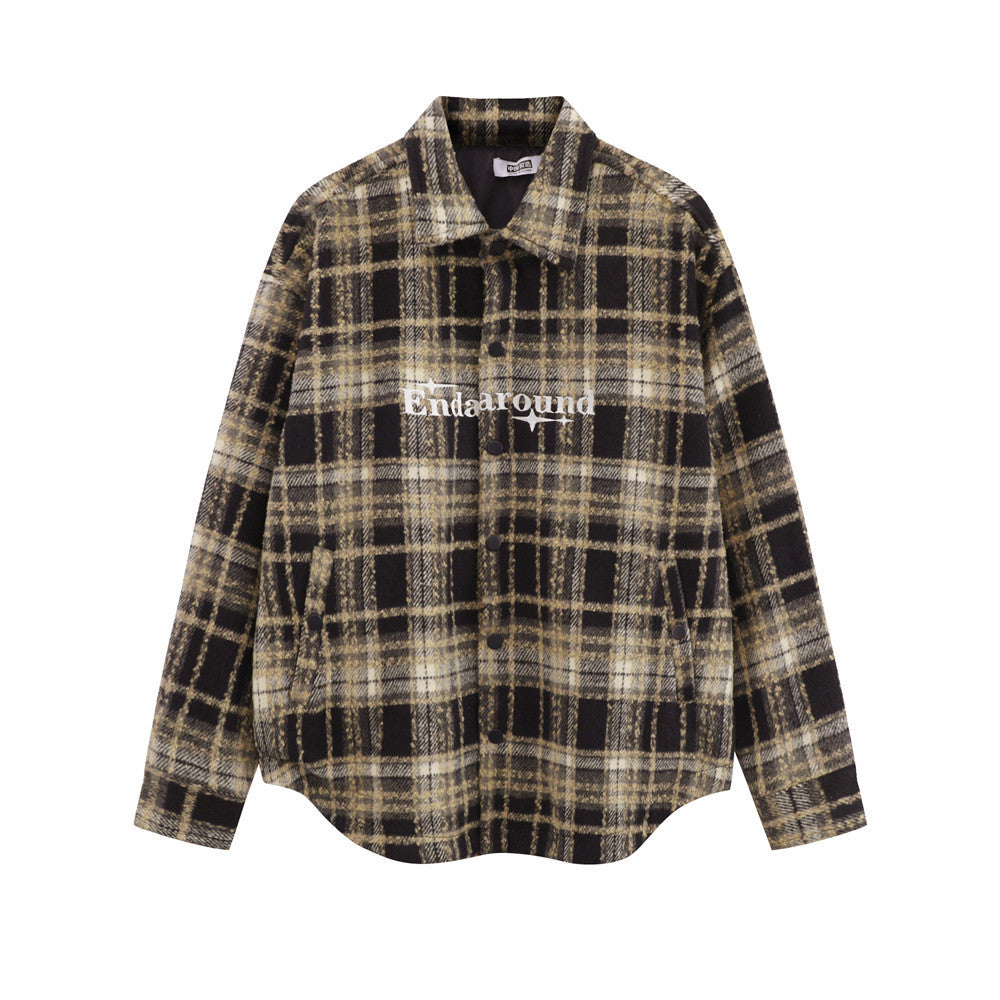 Retro Loose Plaid Shirt Men