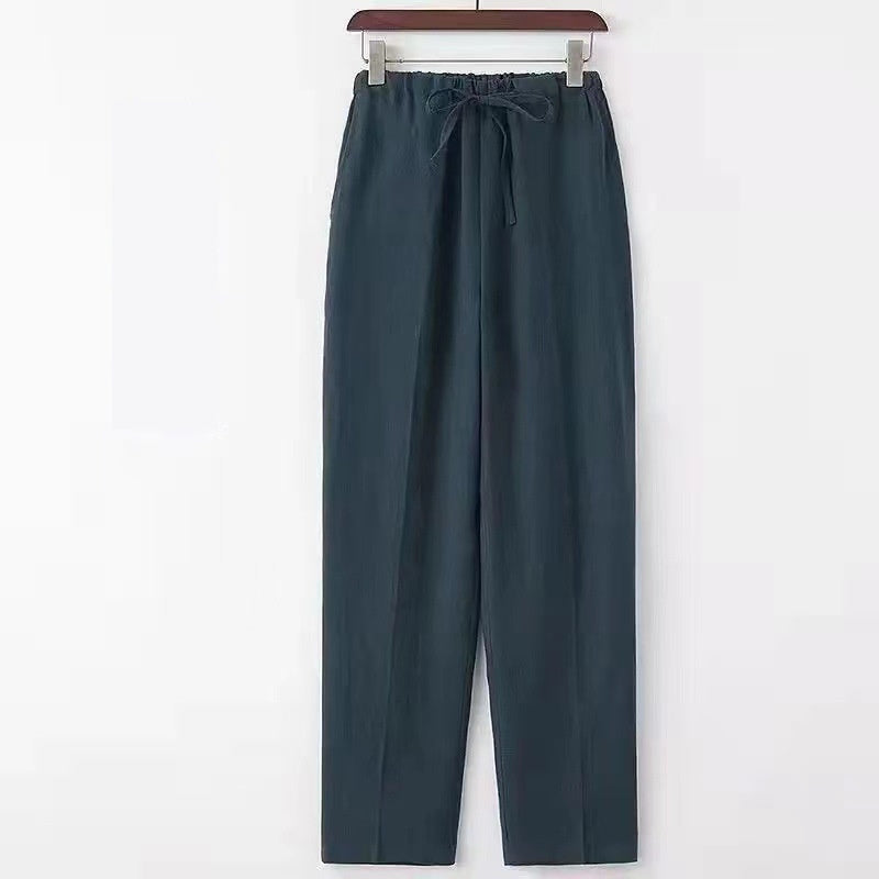 Solid Color Linen Leisure jeans