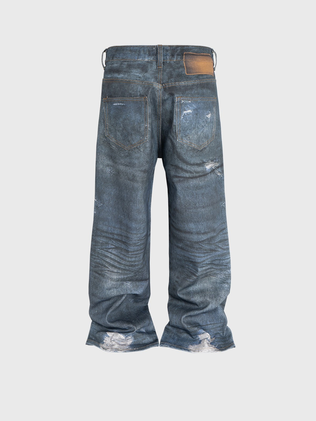 Straight Worn Looking Washed-out Trousers