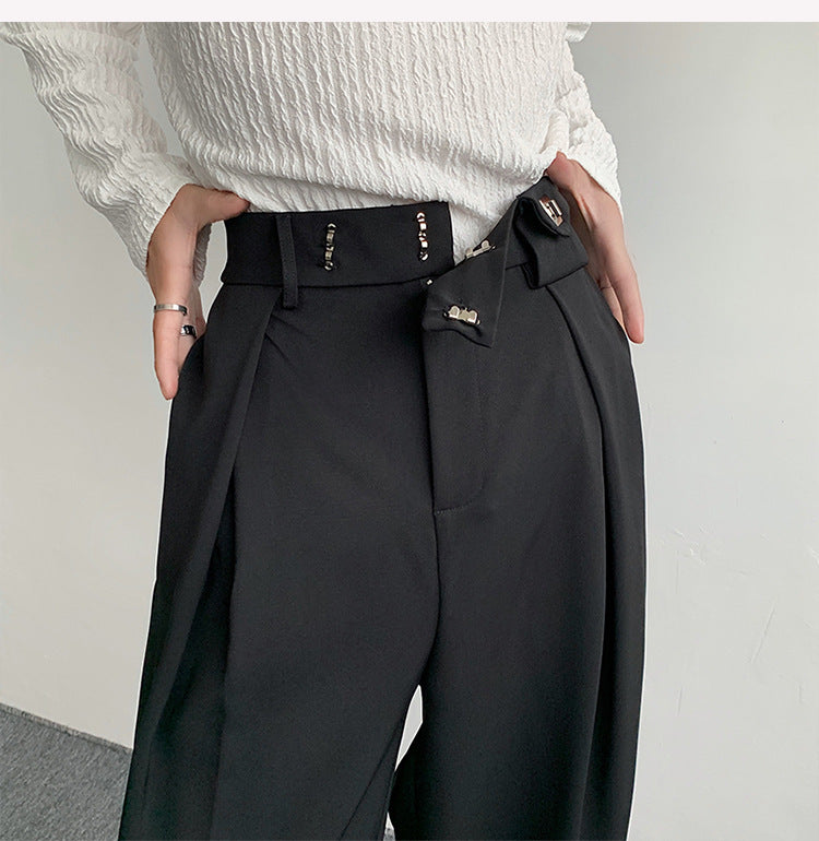 Loose Solid Color Simple Wide-leg Casual Pants