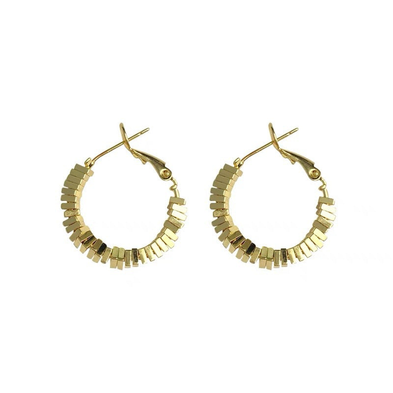 Gold Small Pieces Of Silver Niche Design Earrings