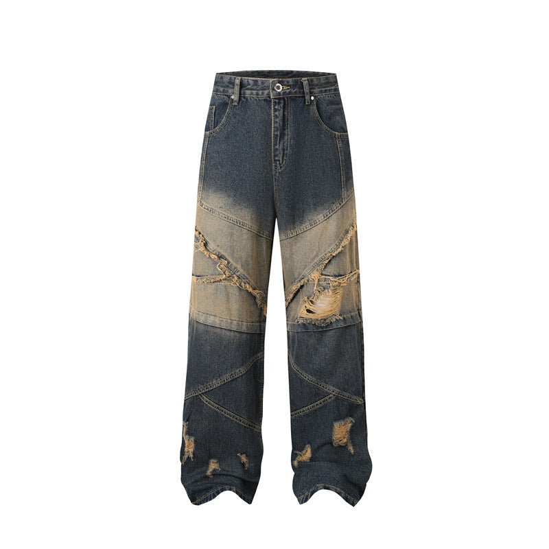 Street Fashion High Street Personality Denim Trousers