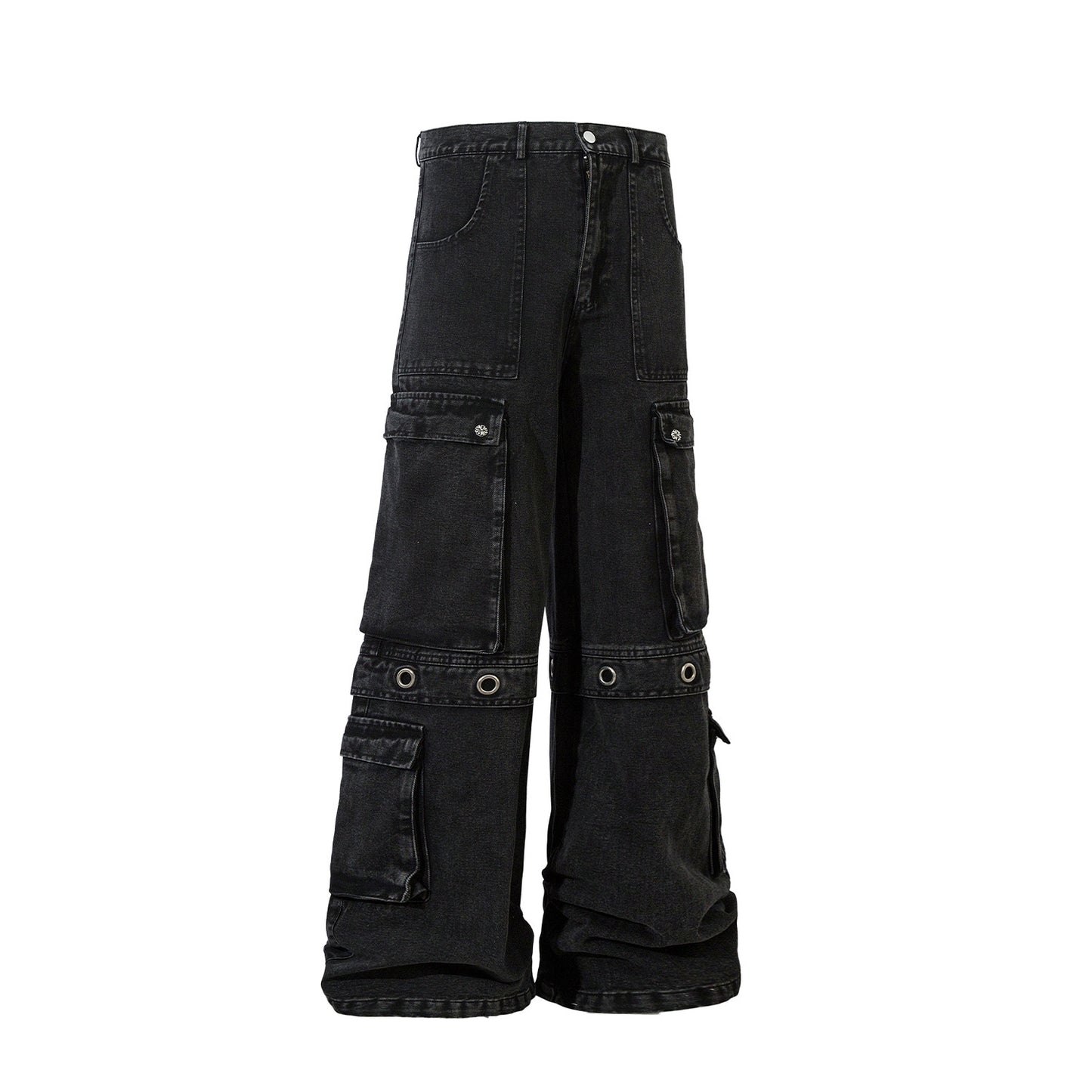 Heavy Industry Multi-splicing Metal Buckle Trousers