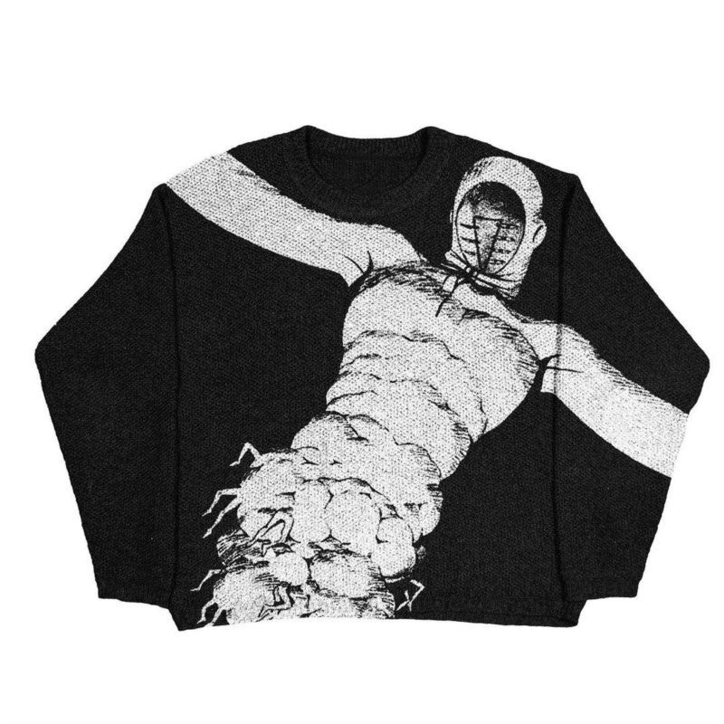 Unisex Wear Pullover Portrait Jacquard Sweater Thermal Knitting Sweater