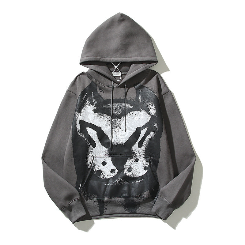 Cartoon Dog Head Graffiti Printed Hoodie