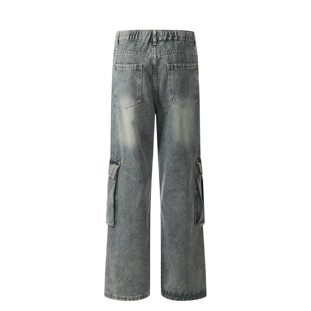 Punk Washed And Worn Denim Overalls