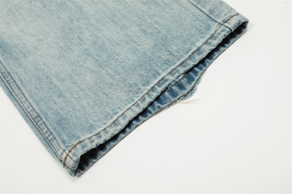 Vintage Washed Horizontal Jeans For Men