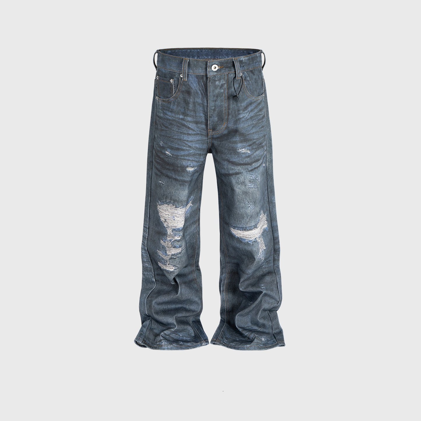 Straight Worn Looking Washed-out Trousers