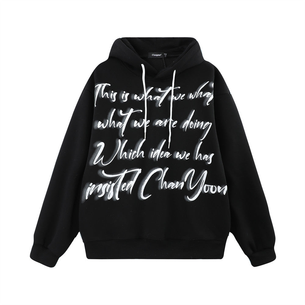 Men's Dark Street Design Art Letter Hoodie