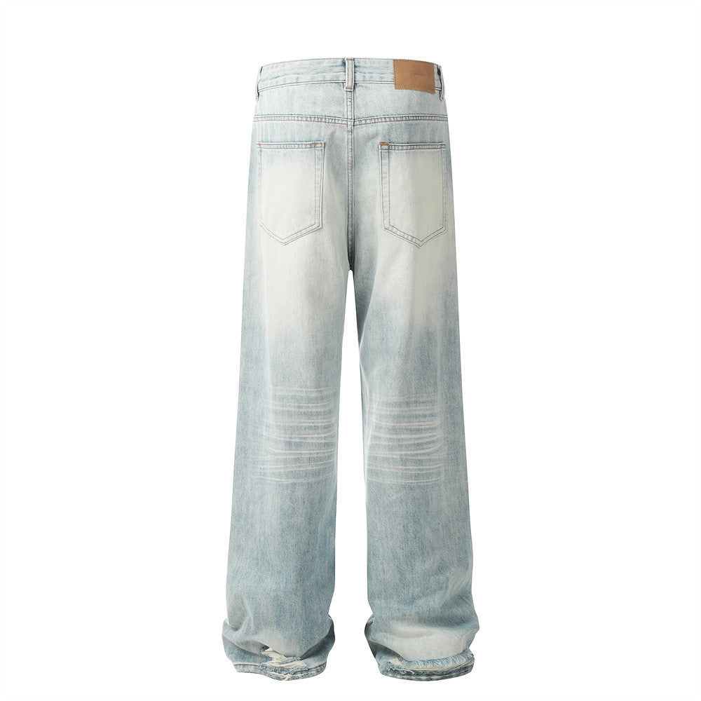 Vintage Washed Horizontal Jeans For Men