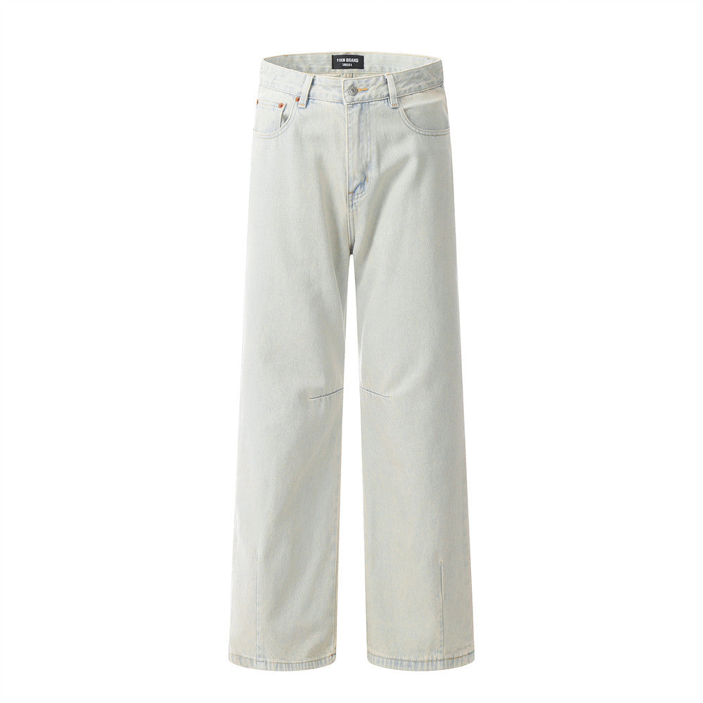 Light Color Denim Trousers American Retro Men