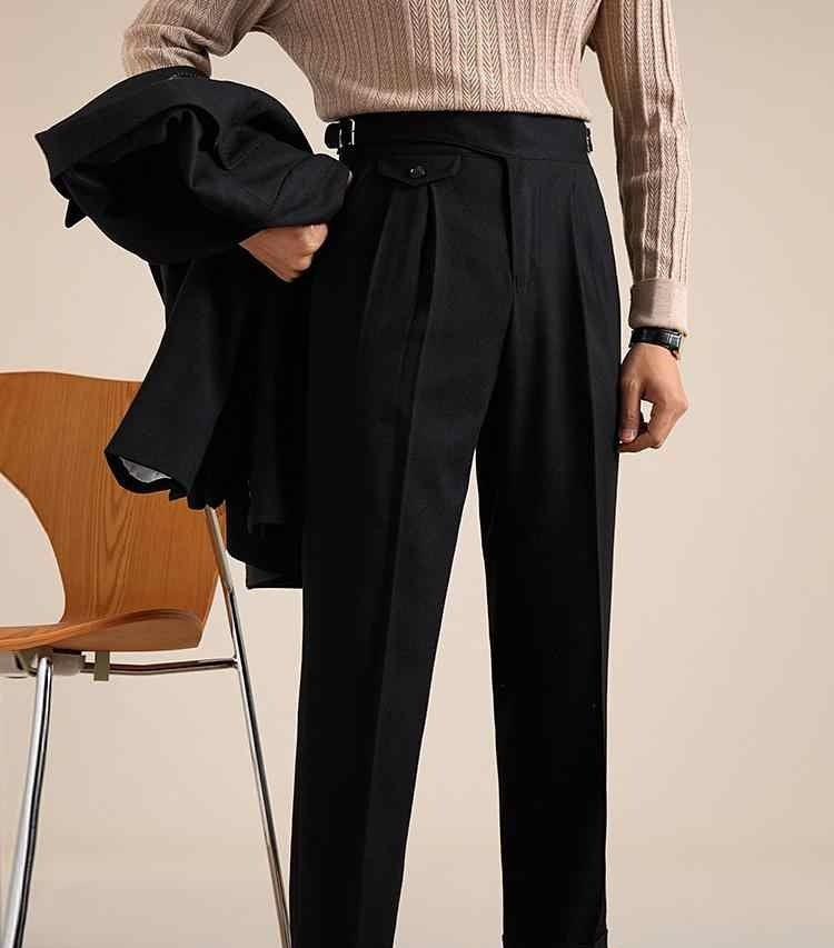 Casual Double Pleated Suit Pants