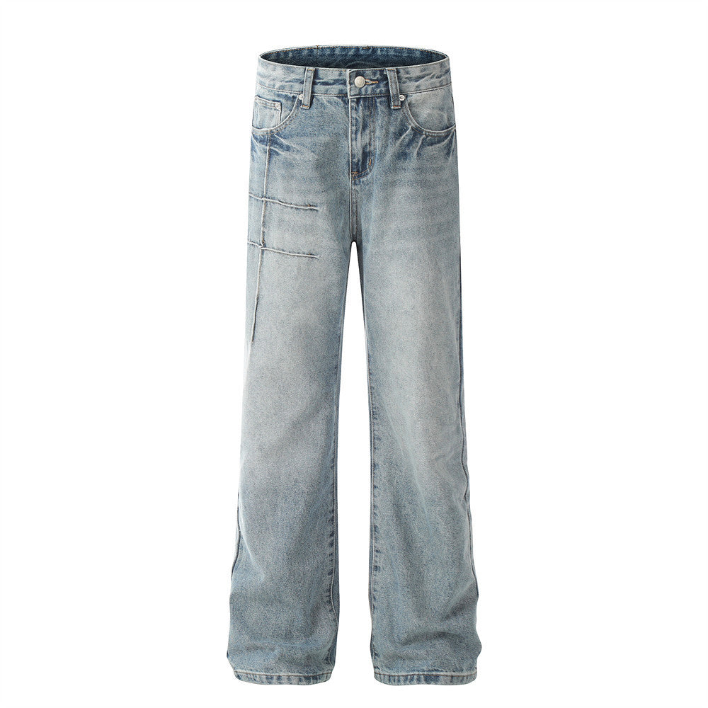 Washed Topstitching Skinny Jeans