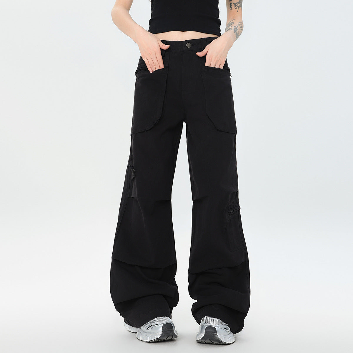 Cotton Loose Straight Cargo Pants