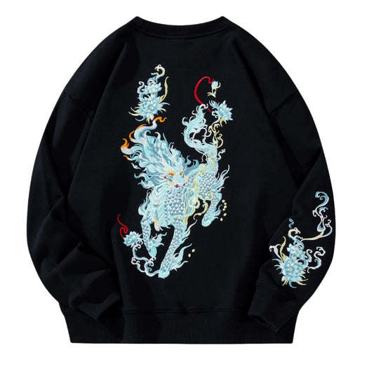 Cotton Loose Embroidery Plus Size Men's New Hoodie