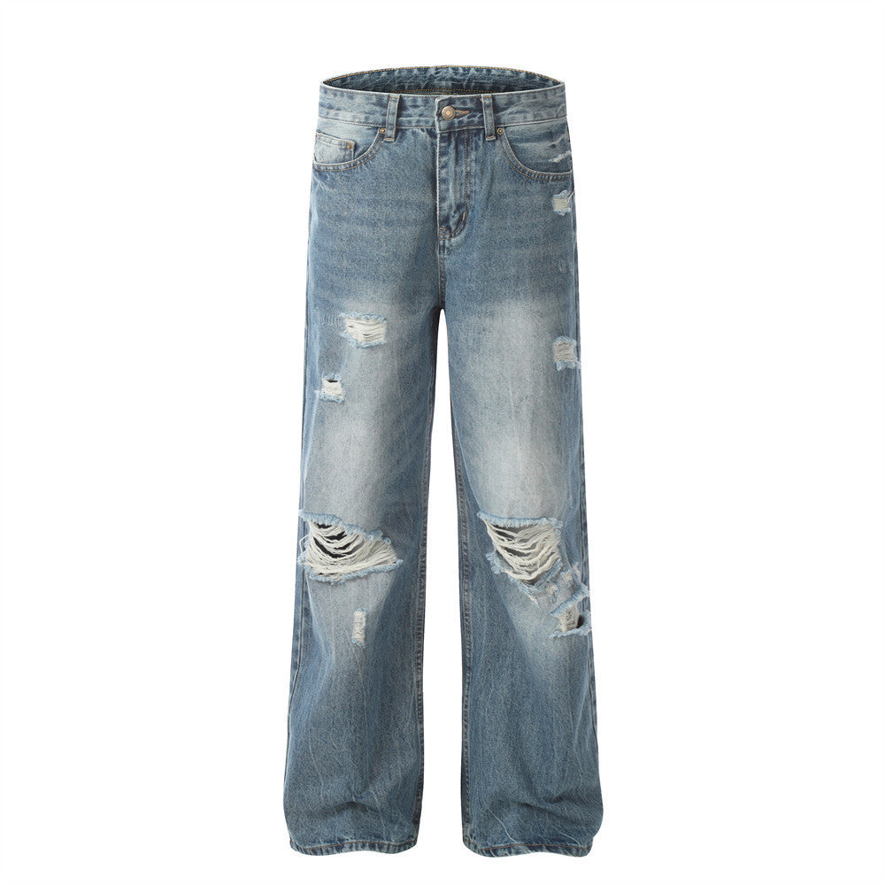 Washed And Frayed Jeans