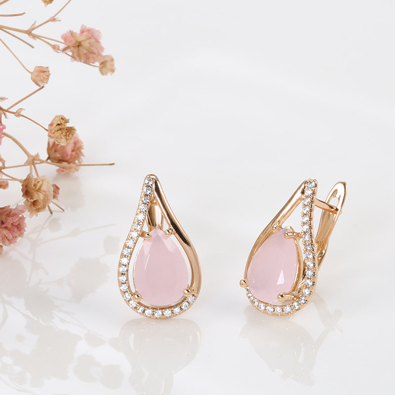 Fashionable Elegant Simple Design Natural Stone Earrings