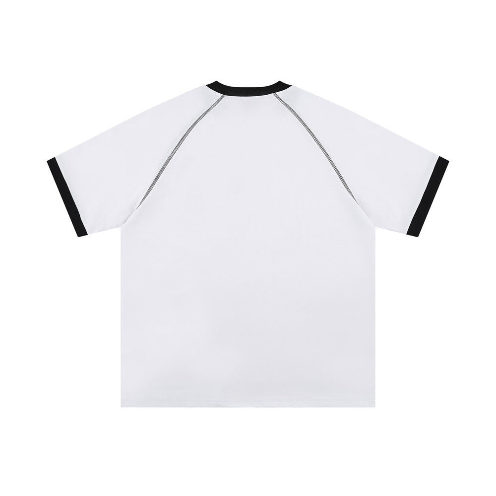 Men's Casual Contrast Short-sleeved T-shirt