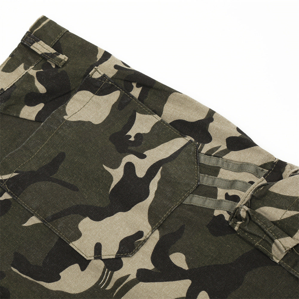 Camouflage Cargo Straight Casual Pants