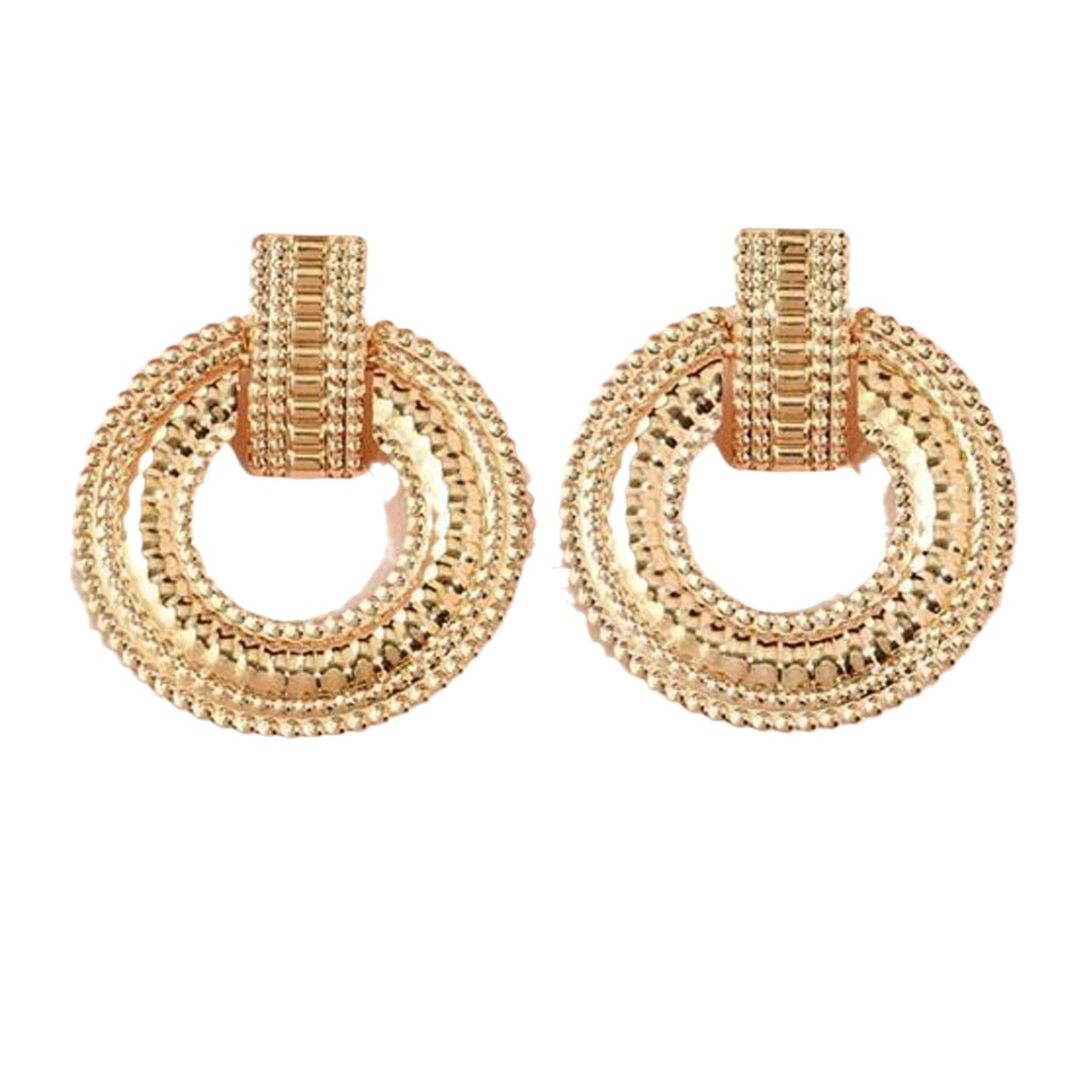 Eye-catching Hollow Round Earrings Women's Retro Fashion Creative Design