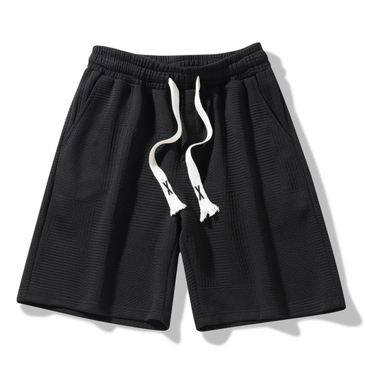 Summer New Plus Size Men's Sports Casual Jacquard Shorts