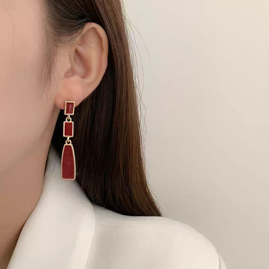 Simple Geometric Dripping Long Fringe Earrings Women