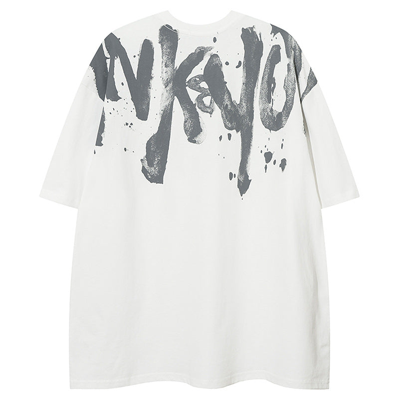 Graffiti Letter Print Short-sleeve T-shirt Men