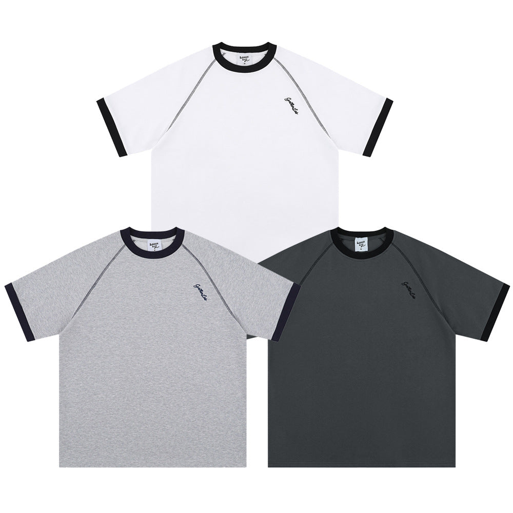 Men's Casual Contrast Short-sleeved T-shirt