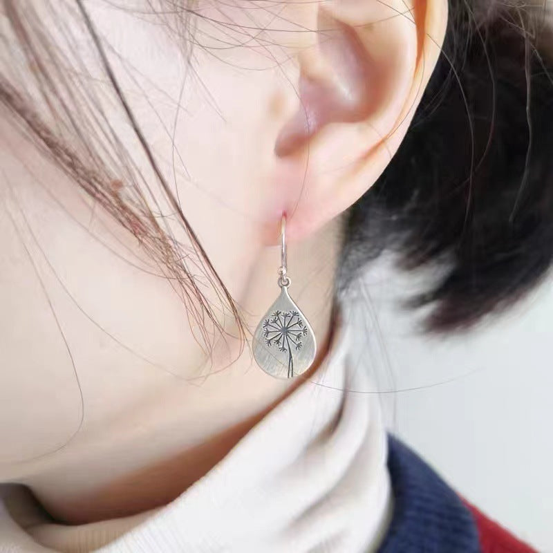 Vintage Water Drop Dandelion Ear Studs