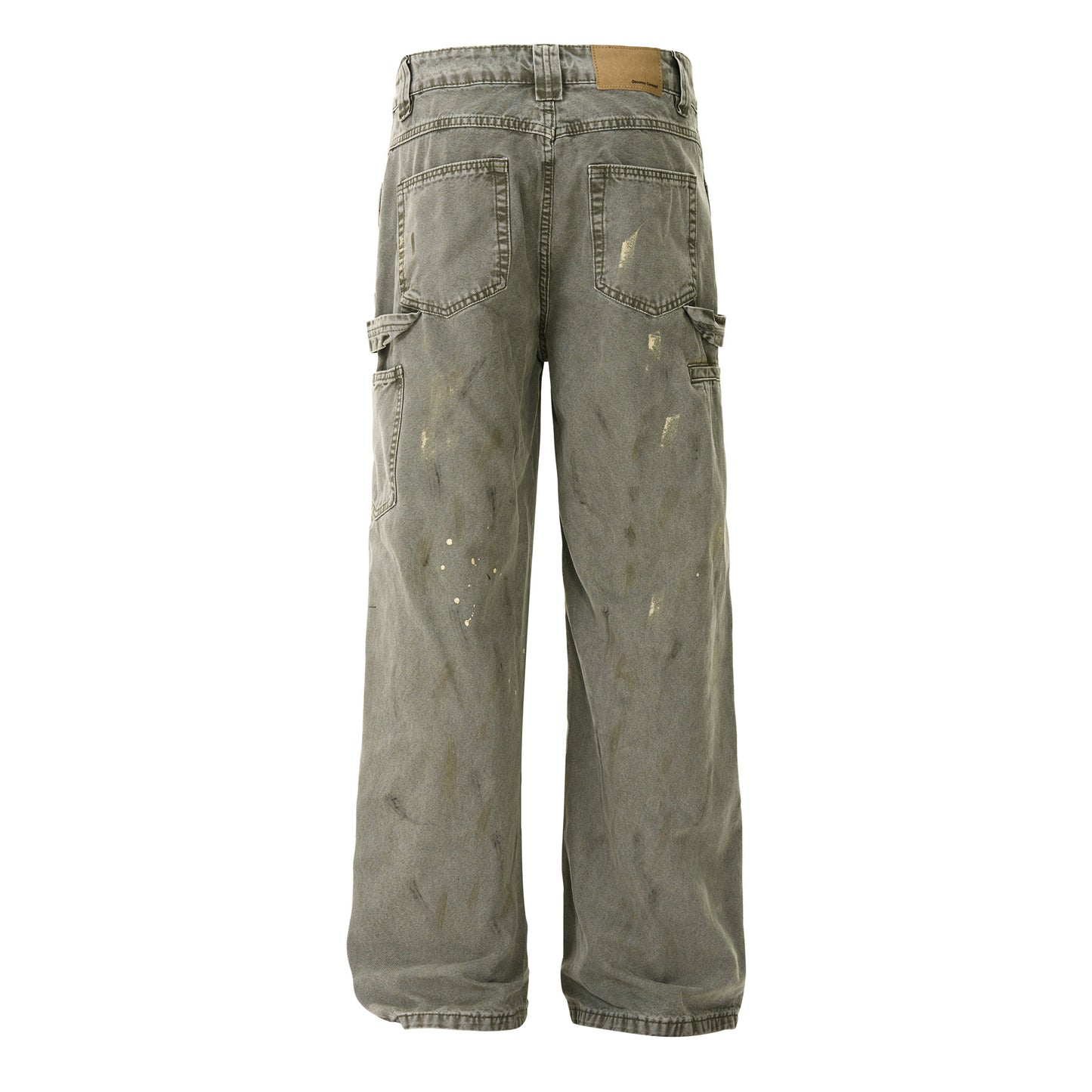 Painted Old Design High Sense Loose Denim Trousers