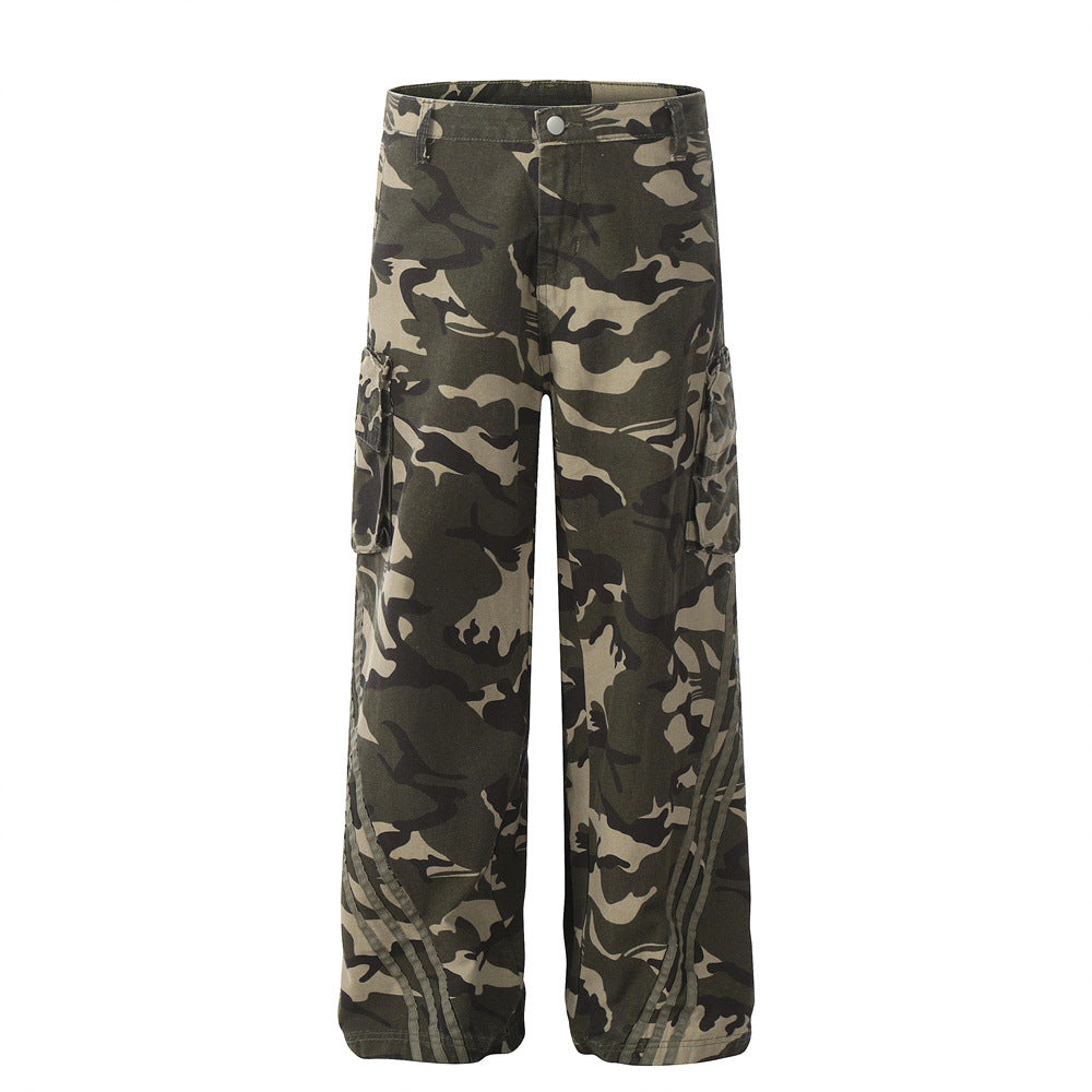 Camouflage Cargo Straight Casual Pants